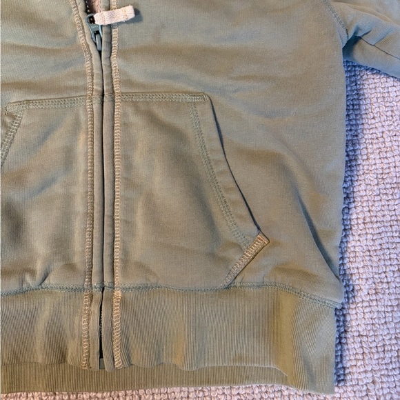 LL Bean Kids Sherpa-Lined Green Hoodie with Contrast Stitching (Size Kids 5-6) - Picture 6 of 6